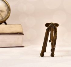 Vintage Brass Small Long Elephant Statue for Home Decor