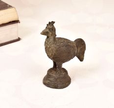 Handmade Vintage Brass Cock Statue in Dhokra Art for Decor