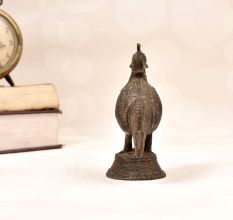 Handmade Vintage Brass Cock Statue in Dhokra Art for Decor