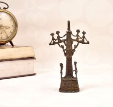 Vintage Finish Handmade Brass Tribal Art Stand for Decoration