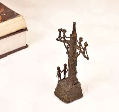 Vintage Finish Handmade Brass Tribal Art Stand for Decoration