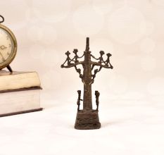 Vintage Finish Handmade Brass Tribal Art Stand for Decoration