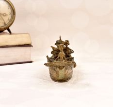 Bengali Art Handmade Brass Peacock Boat for Decoration