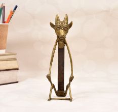 Tribal Vintage Folk Brass Iron Animal Head Figure for Decor