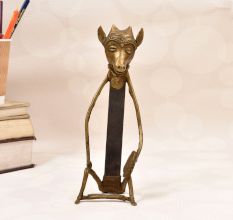 Handmade Vintage Folk Brass and Iron Figure with Animal Head