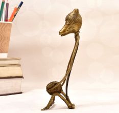 Handmade Vintage Folk Brass and Iron Figure with Animal Head