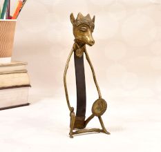 Handmade Vintage Folk Brass and Iron Figure with Animal Head