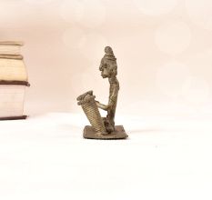 Tribal Art Incense Holder with Male Figure Made of Brass