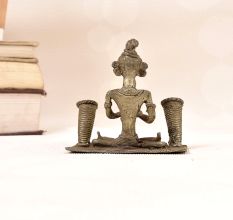 Tribal Art Incense Holder with Male Figure Made of Brass