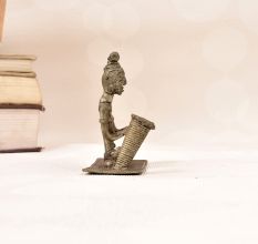 Tribal Art Incense Holder with Male Figure Made of Brass