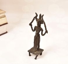 Handmade Folk Brass Tribal Lord Shiva Statue for Decoration