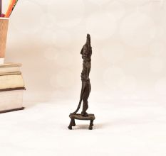 Handmade Folk Brass Tribal Lord Shiva Statue for Decoration
