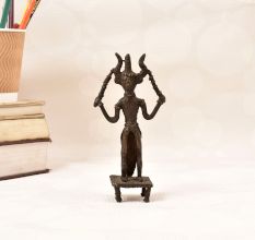 Handmade Folk Brass Tribal Lord Shiva Statue for Decoration