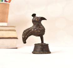 Tribal Folk Brass Handmade Peacock Statue for Home Decor