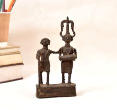 Handmade Finest Brass Two Man Figure in Tribal Art for Decor