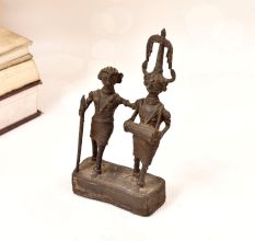 Handmade Finest Brass Two Man Figure in Tribal Art for Decor