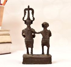 Handmade Finest Brass Two Man Figure in Tribal Art for Decor