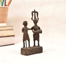 Handmade Finest Brass Two Man Figure in Tribal Art for Decor