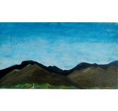 Romantic Landscape â€“ Whispers Beyond the Ridge | Oil on Canvas by Artist B. Manikanta