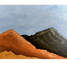Romantic Landscape â€“ Desert Slopes | Oil on Canvas by Artist B. Manikanta