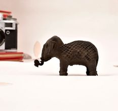 Handcrafted Tribal Art Brass Elephant Statue in Dark Finish