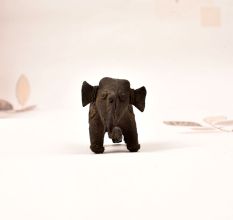 Handcrafted Tribal Art Brass Elephant Statue in Dark Finish