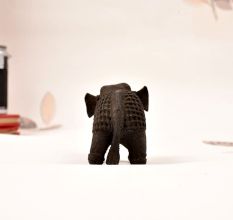 Handcrafted Tribal Art Brass Elephant Statue in Dark Finish