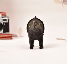 Handmade Vintage Brass Tribal Lion Statue in Odisha Art
