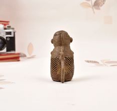 Vintage Handcrafted Tribal Brass Monkey Statue in Odisha Art