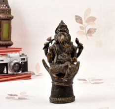 Handmade Tribal Brass Lord Ganesha Statue from Central India