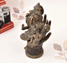 Handmade Tribal Brass Lord Ganesha Statue from Central India