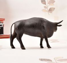 Vintage Dark Finish Brass Ox Statue for Home Decoration