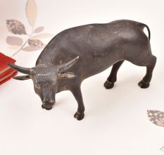 Vintage Dark Finish Brass Ox Statue for Home Decoration