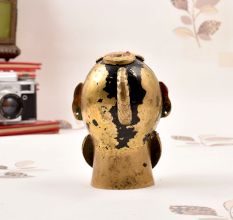 Handmade Gujarati Art Brass Gauri Head Statue in Vintage Finish