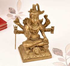 Handmade Vintage Brass Lord Shiva Statue in Himalayan Art