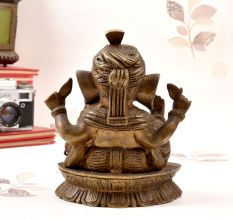 Vintage Antique Brass Lord Ganesha Statue for Decoration