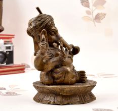 Vintage Antique Brass Lord Ganesha Statue for Decoration