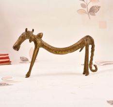 Vintage High-Quality Tribal Brass Nandi Statue in Bastar Art