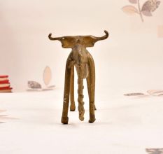 Vintage High-Quality Tribal Brass Nandi Statue in Bastar Art