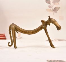 Vintage High-Quality Tribal Brass Nandi Statue in Bastar Art