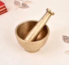 Vintage Decorative Brass Pestle and Mortar for Vintage Decor