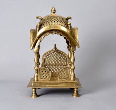 Handmade Northern India Brass Temple in Vintage Finish
