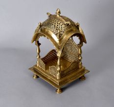 Handmade Northern India Brass Temple in Vintage Finish