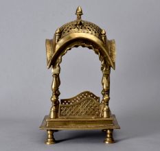 Handmade Northern India Brass Temple in Vintage Finish
