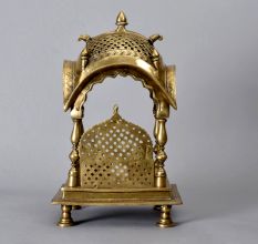 Handmade Northern India Brass Temple in Vintage Finish