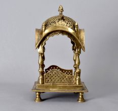 Handmade Northern India Brass Temple in Vintage Finish