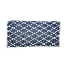 Handmade Cotton Beaded Clutch Bag with White and Brown Detailing