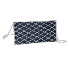 Handmade Cotton Beaded Clutch Bag with White and Brown Detailing
