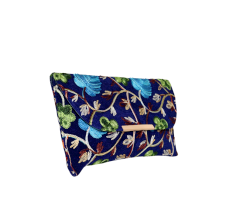 Velvet Beaded Clutch Bag with Gold Chain in Vibrant Floral Design