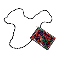 Handmade Cotton Mirror Hand Bag with Birds Design